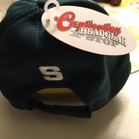 Michigan State Spartans Green and White cap.  New, adjustable closure, logo - Picture 2 of 8
